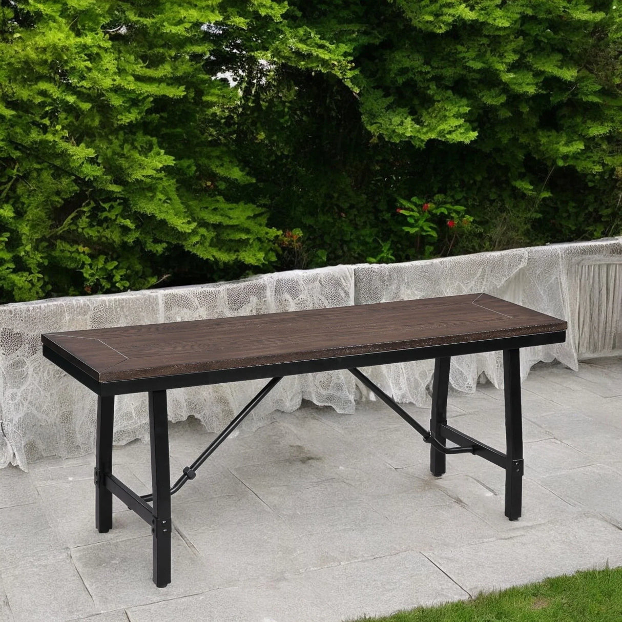 Mariatu - Accent Bench - Oak / Black - Furniture Home Direct