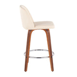 Toriano - Mid-Century Modern Fixed Height Counter Stool With Round Footrest (Set of 2) - Furniture Home Direct