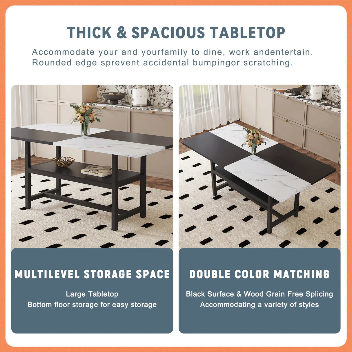Dining Set Modern With Marble Top Table For Six Gray - Furniture Home Direct