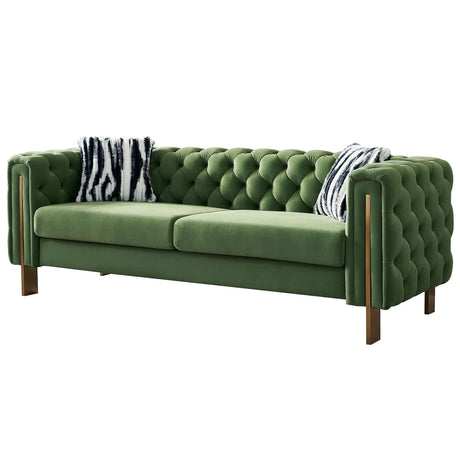 Chesterfield Modern Tufted Velvet Sofa - Mint Green - Furniture Home Direct