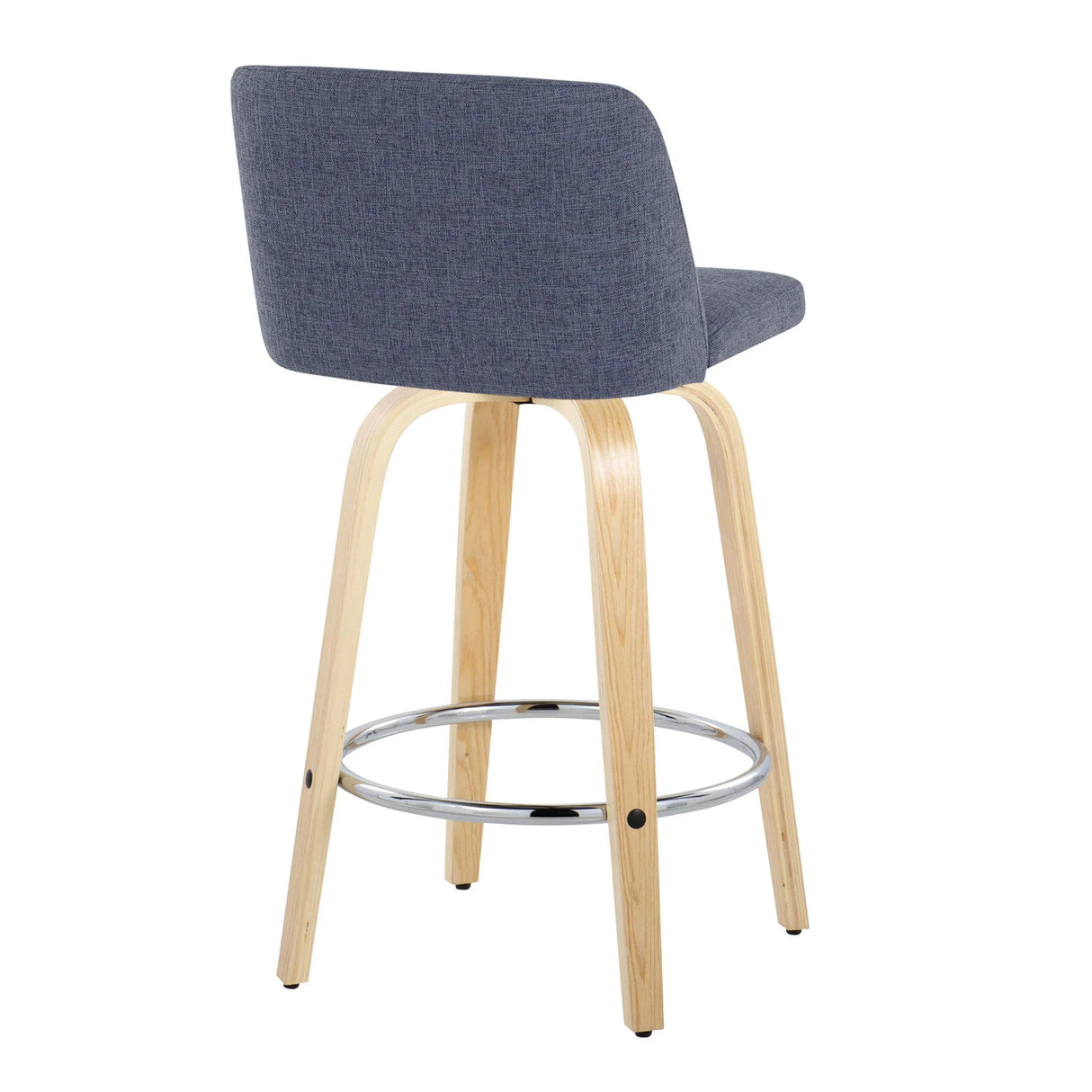 Toriano - Contemporary Fixed-Height Counter Stool With Swivel And Round Footrest (Set of 2) - Furniture Home Direct