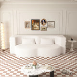 Modern Floor Sofa, With 2 Pillows, Convertible Teddy Fabric Foam Filled Bed - Furniture Home Direct