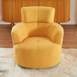 360° Swivel Chair Upholstered Accent Barrel Chair With Adjustable Headrest - Furniture Home Direct