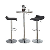 Ale - 3 Piece Bar Set Bistro Round Contemporary Adjustable Oval Footrest - Furniture Home Direct