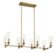 Willow - 8 Lights Island Chandelier - Antique Brass / Clear / Gold - Furniture Home Direct