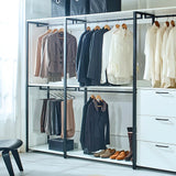 Walk-In Closet System With Metal Frame And Storage White - Furniture Home Direct
