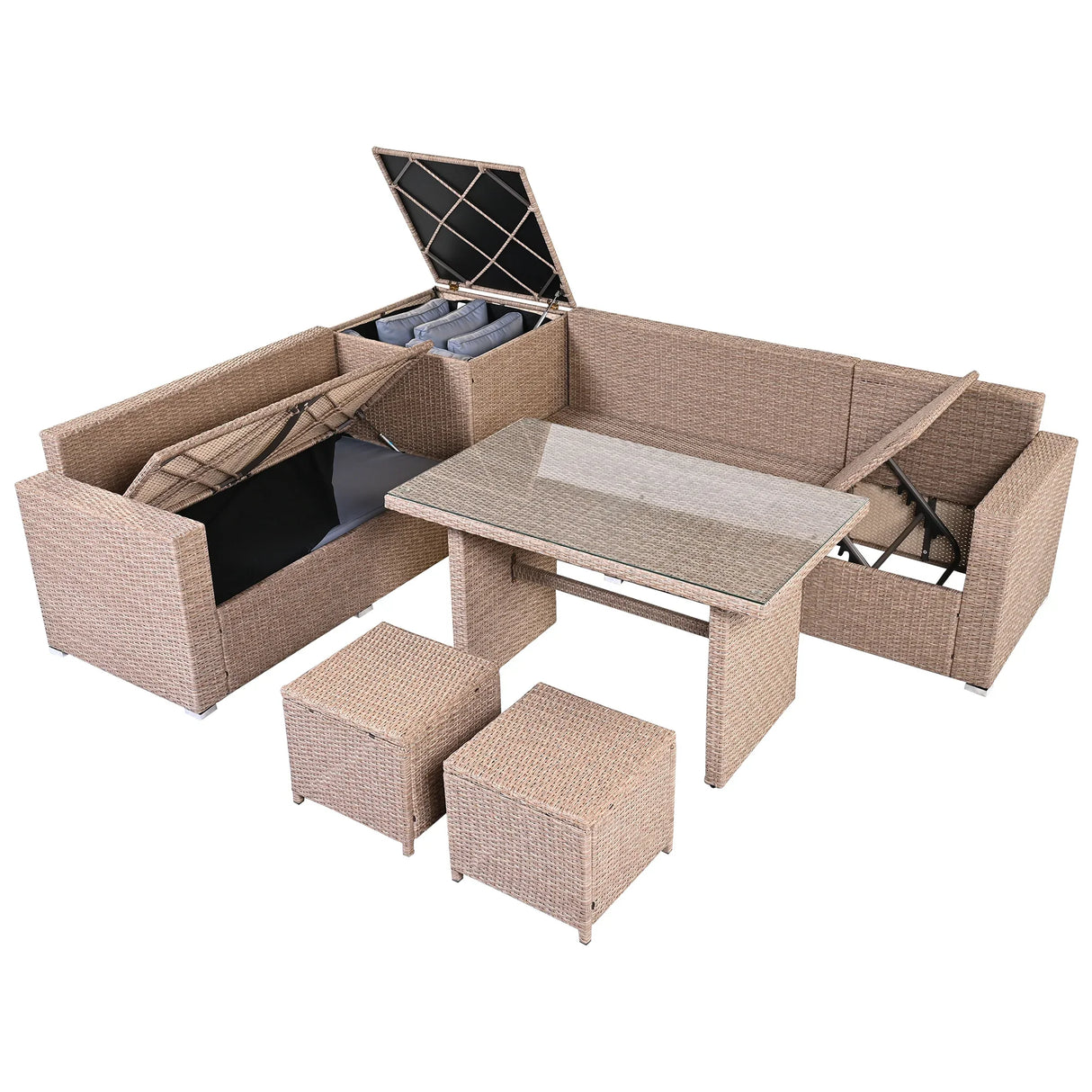 Outdoor 6-Piece Sectional Set - Furniture Home Direct