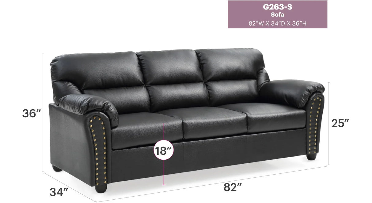 Olney - Sofa - Black - Furniture Home Direct