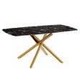 Luxurious Marble Patterned Dining Table With Metal Fork Legs - Furniture Home Direct