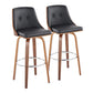 Gianna - Mid Century Modern Fixed Height Barstool With Swivel With Round Footrest (Set of 2) - Furniture Home Direct
