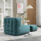 Modern Indoor Fluffy Bean Bag Chair With Memory Foam And Ottoman, Super Soft - Furniture Home Direct
