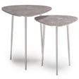 Shelton - 2 Piece Metal Nesting Table - Nickel - Furniture Home Direct