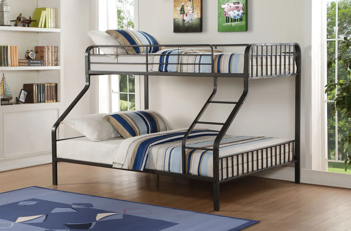 Caius - Twin Long Queen Bunk Bed - Gun - Furniture Home Direct