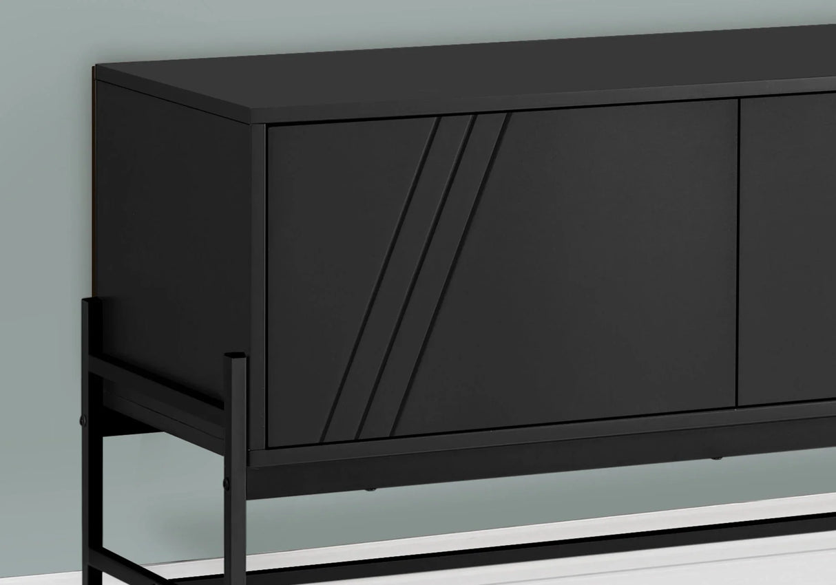 TV Stand, Modern Design Console, Media Entertainment Center, Storage Cabinet, Contemporary & Modern - Black - Furniture Home Direct