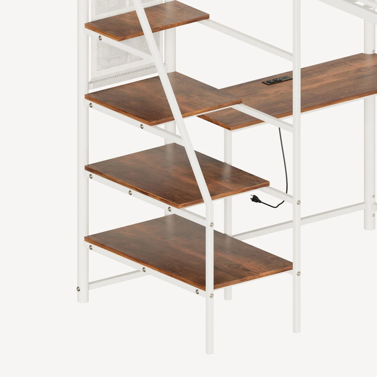 Metal Loft Bed With Built - In Charging Station And LED Light - Furniture Home Direct