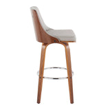 Gianna - Mid Century Modern Fixed Height Barstool With Swivel With Round Footrest (Set of 2) - Furniture Home Direct
