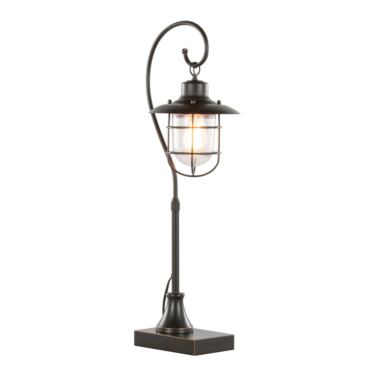 Landen - Contemporary Task Lamp (Set of 2) - Oil Rubbed Bronze / Clear - Furniture Home Direct