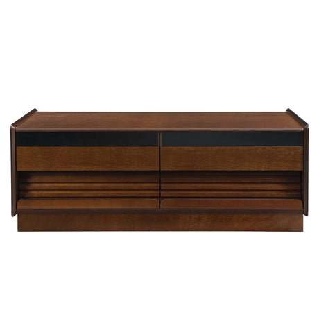 Modern Rectangle Coffee Table With 4 Drawers And 2 Display Shelves - Furniture Home Direct