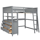 Loft Bed With Drawers With Desk And Shelves - Furniture Home Direct