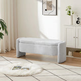 Ottoman Oval Storage Bench, 3D Lamb Fleece Bench With Large Storage Space For The Living Room, Entryway And Bedroom - Furniture Home Direct