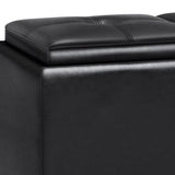 Avalon - Tray Storage Ottoman With Lift Up Lids - Midnight Black - Furniture Home Direct