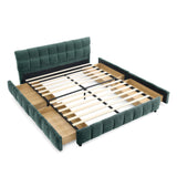 Modern Platform Bed Frame With Thick Chenille Fabric - Furniture Home Direct