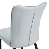 Dining Chairs Modern PU Upholstered Black Metal Legs Gray - Furniture Home Direct