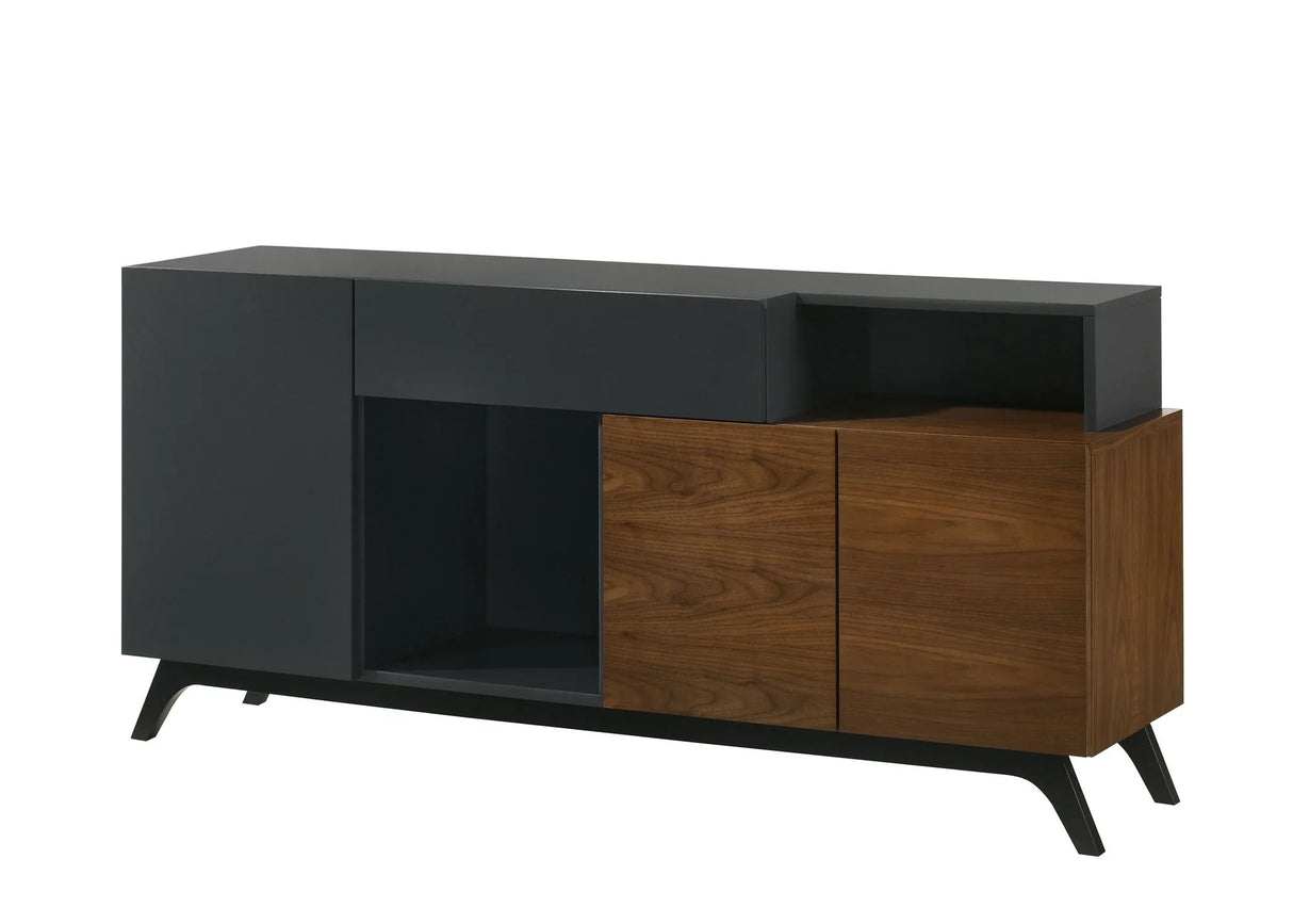 Destin- Ceramic Server - Walnut / Black - Furniture Home Direct
