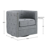 Capstone - Swivel Barrel Chair With Nailhead Accents And Button Tufting - Furniture Home Direct