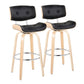 Lombardi - Mid Century Modern Fixed Height Barstool With Swivel With Round Footrest (Set of 2) - Furniture Home Direct