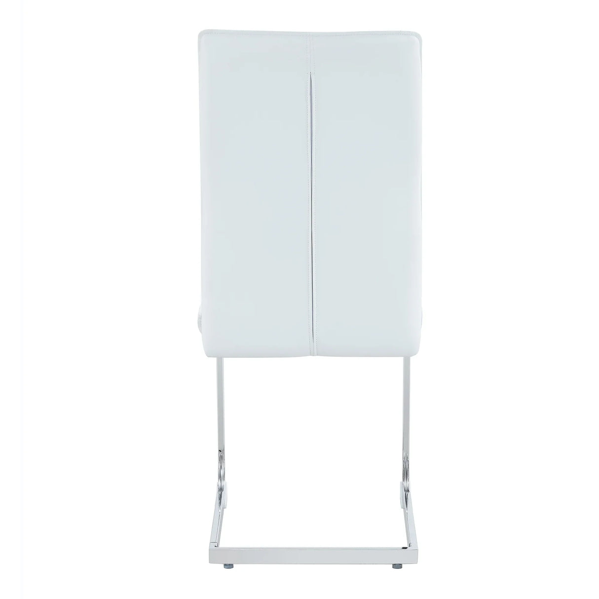 Dining Chairs Set Modern PU Upholstered Chrome White - Furniture Home Direct