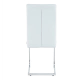 Dining Chairs Set Modern PU Upholstered Chrome White - Furniture Home Direct