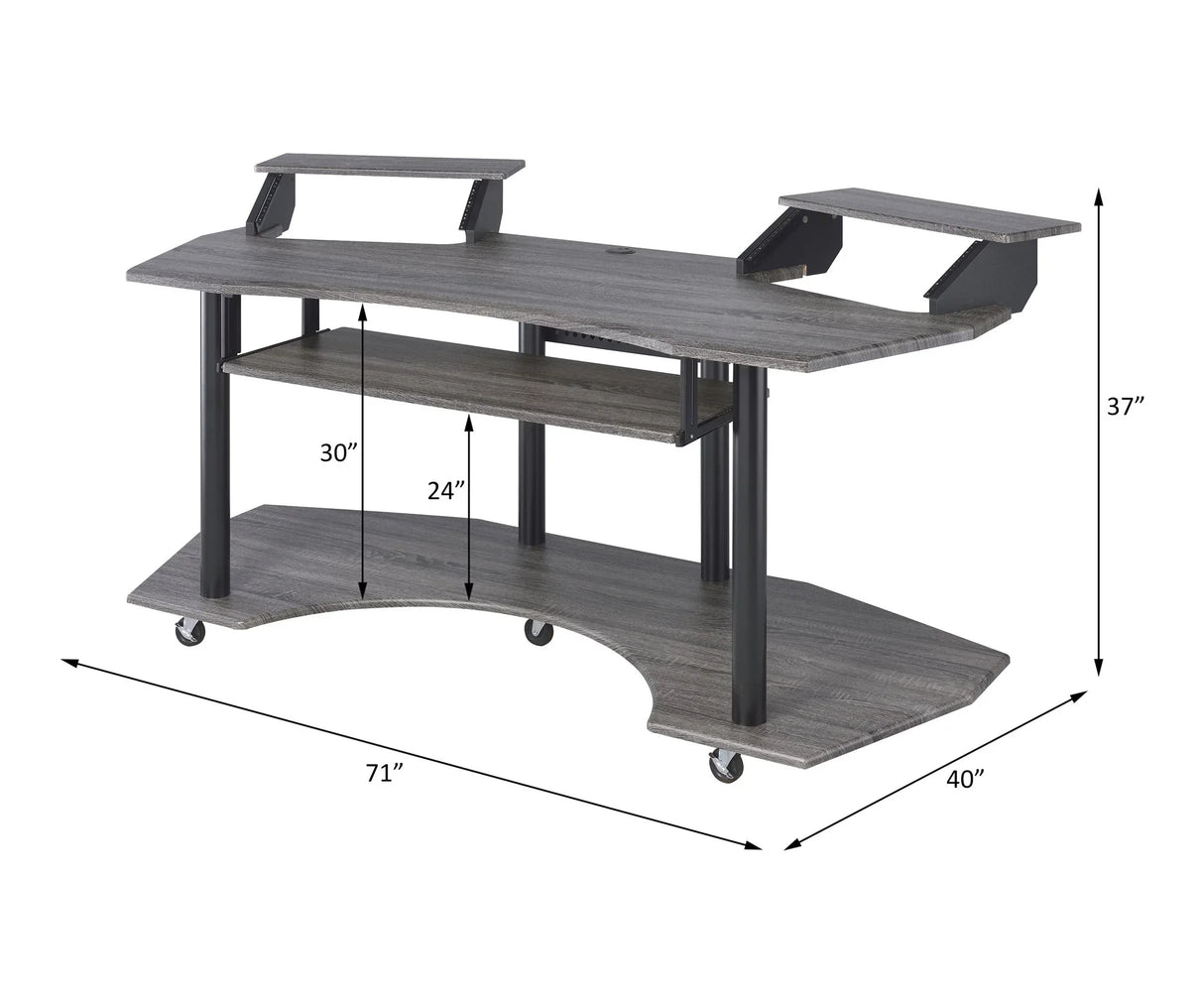 Eleazar - Music Recording Studio Desk - Wood - Furniture Home Direct