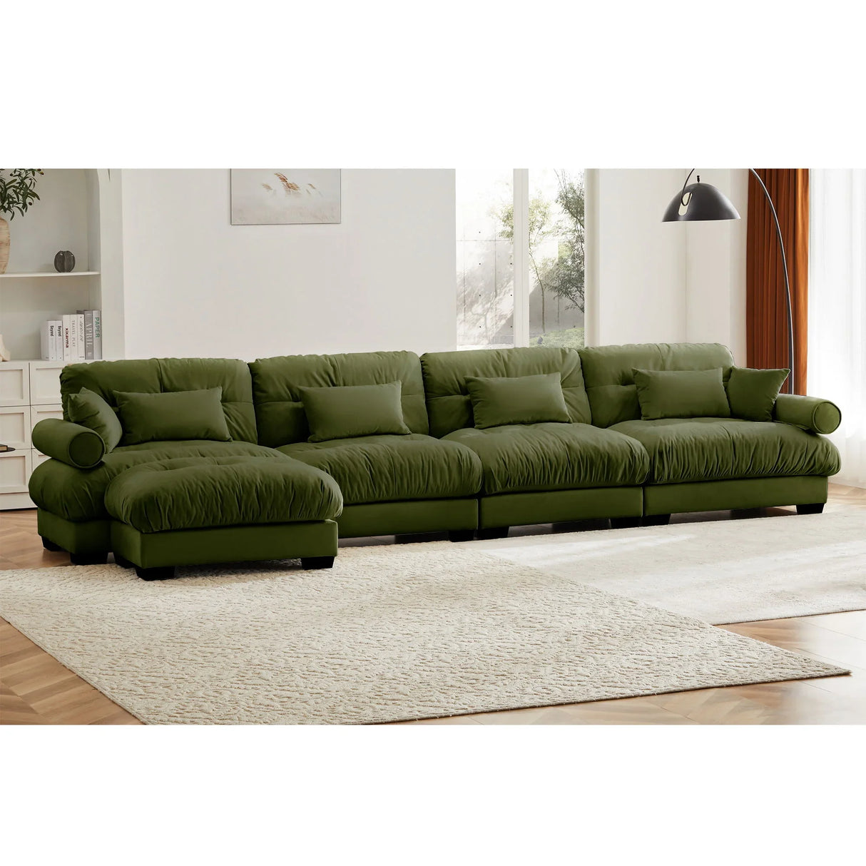 Super Comfort Oversized Modular Sectional Sofa With Movable Ottoman - Furniture Home Direct