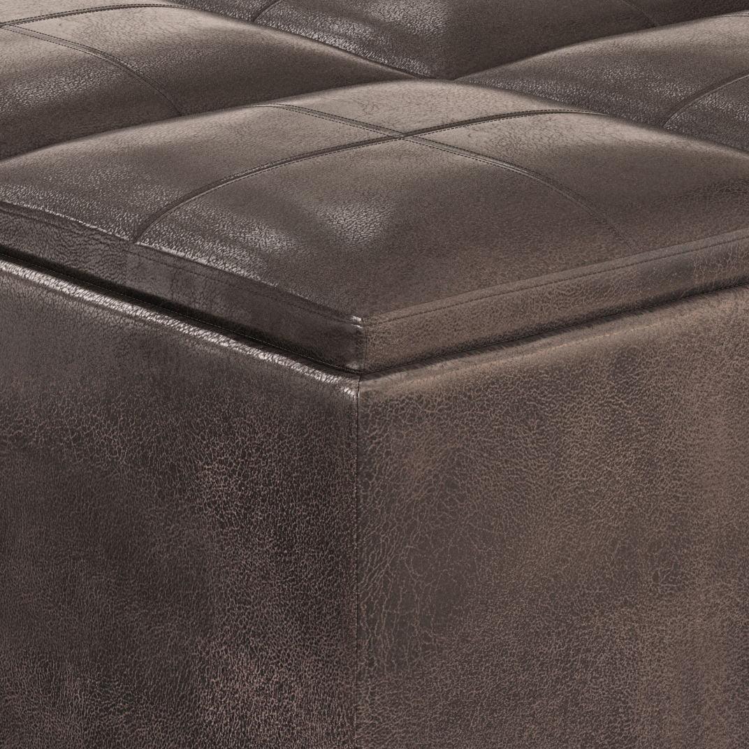 Avalon - Upholstered Square Coffee Table Storage Ottoman - Furniture Home Direct