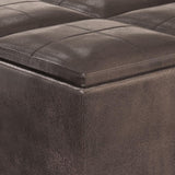 Avalon - Upholstered Square Coffee Table Storage Ottoman - Furniture Home Direct