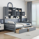Daybed With All-In-One Cabinet And Shelf - Furniture Home Direct