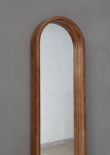 Decorative Rubber Frame Mirror With Elongated Oval Frame - Brown - Furniture Home Direct