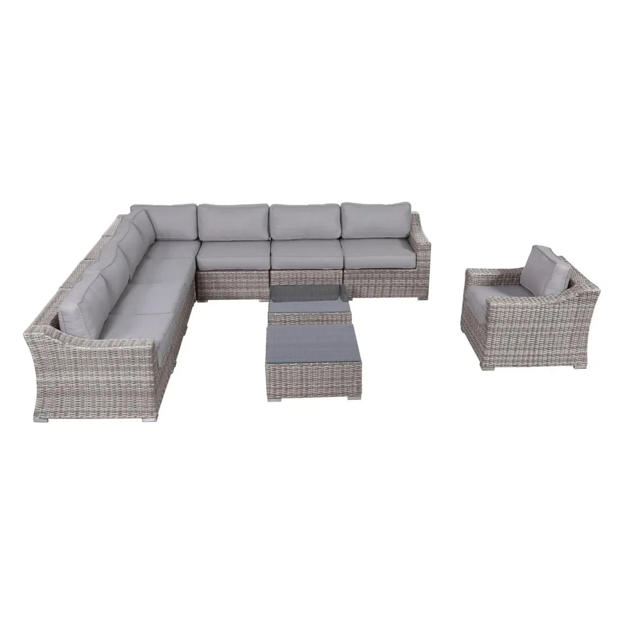 Outdoor Wicker Conversation Set With Cushions, All Weather - Furniture Home Direct