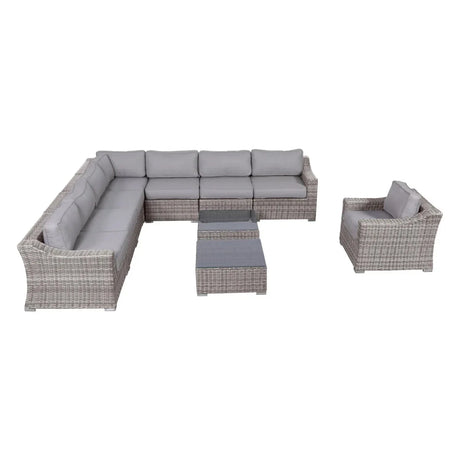Outdoor Wicker Conversation Set With Cushions, All Weather - Furniture Home Direct