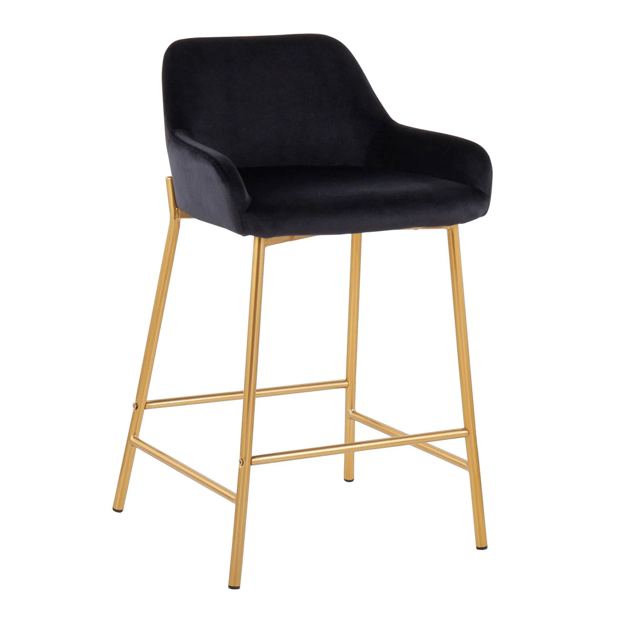 Daniella - Contemporary / Glam Fixed Height Counter Stool (Set of 2) - Furniture Home Direct