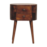 Mini Rounded Nightstand - Chestnut - Furniture Home Direct