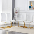 Dining Chairs Gold Frame Upholstered Set of 4 White - Furniture Home Direct