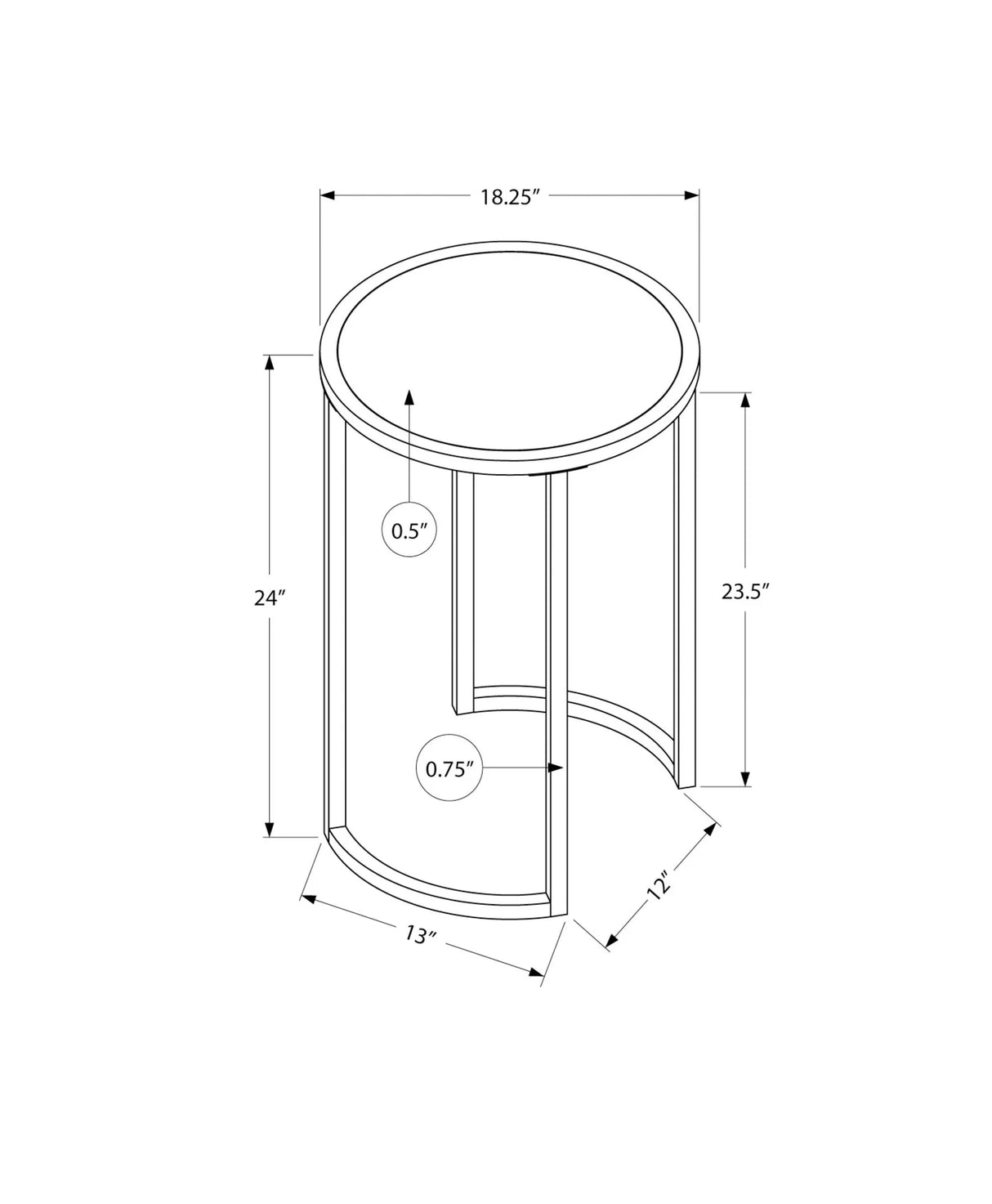 Round Accent Side Table, Contemporary & Modern - Furniture Home Direct