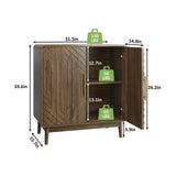 Sideboard Buffet Cabinet With Carved Doors And Adjustable Layer Board - Furniture Home Direct