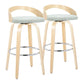Grotto - Contemporary Fixed-Height Barstool With Swivel With Round Footrest (Set of 2) - Furniture Home Direct