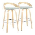 Grotto - Contemporary Fixed-Height Barstool With Swivel With Round Footrest (Set of 2) - Furniture Home Direct