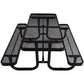 Rectangular Outdoor Steel Picnic Table With Umbrella Pole - Furniture Home Direct
