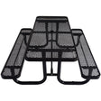 Rectangular Outdoor Steel Picnic Table With Umbrella Pole - Furniture Home Direct