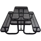 Rectangular Outdoor Steel Picnic Table With Umbrella Pole - Furniture Home Direct